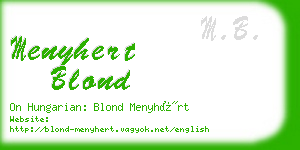 menyhert blond business card